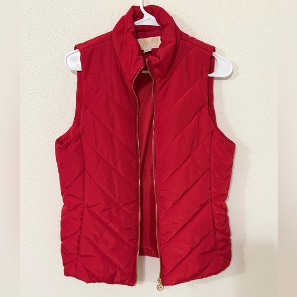 Michael Kors Red Puffer Vest - Picture 2 of 5